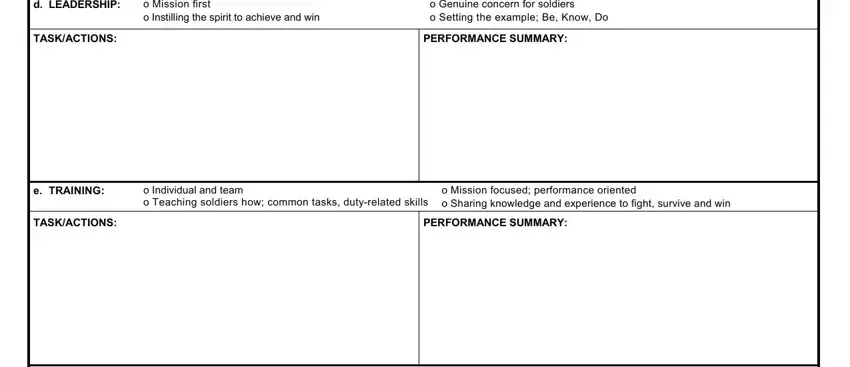 Entering details in da form 2166 8 1 step 4