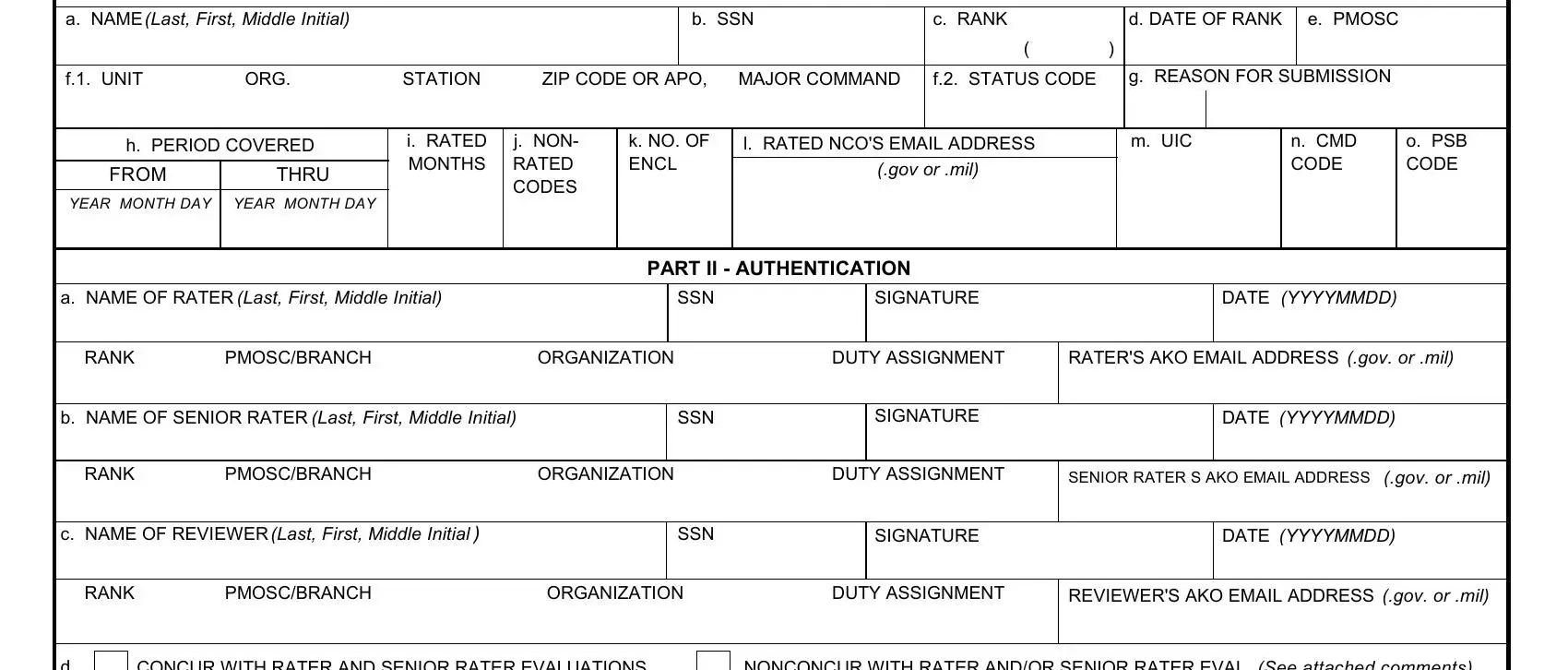 Da Form 2166 8 Fillable Pdf Printable Forms Free Online