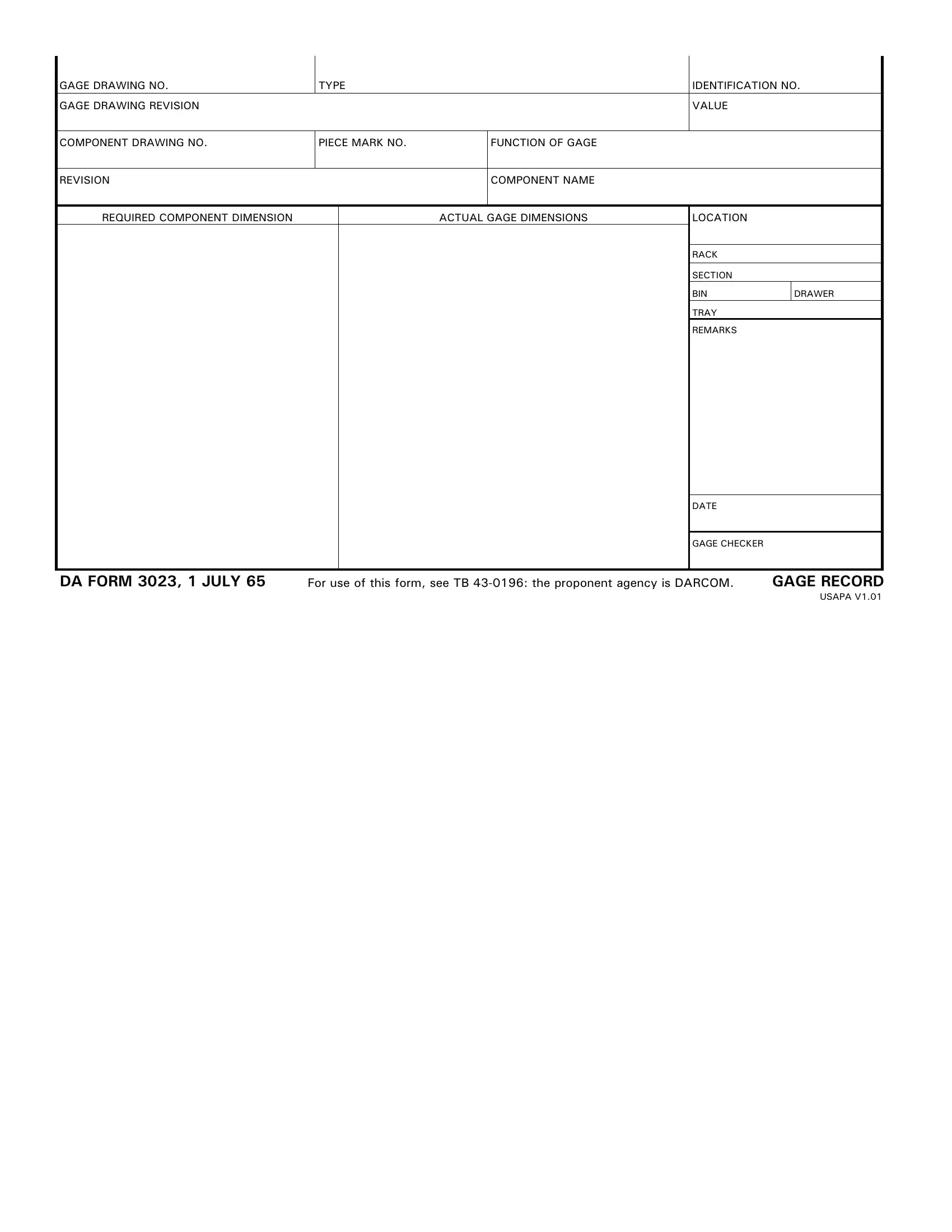 Da Form 3023 Fill Out Printable PDF Forms Online