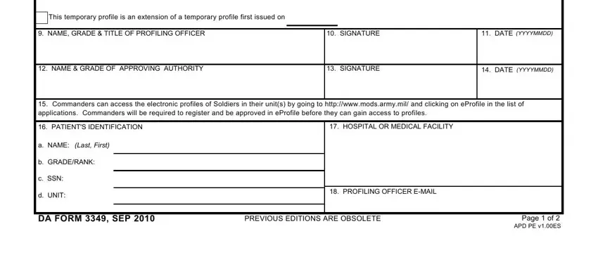 step 3 to entering details in army profile form