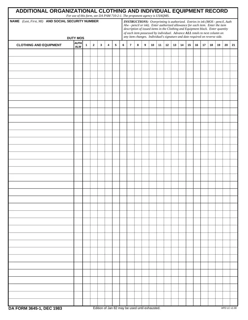 Da Form 3645 1 Fillable ≡ Fill Out Printable PDF Forms Online