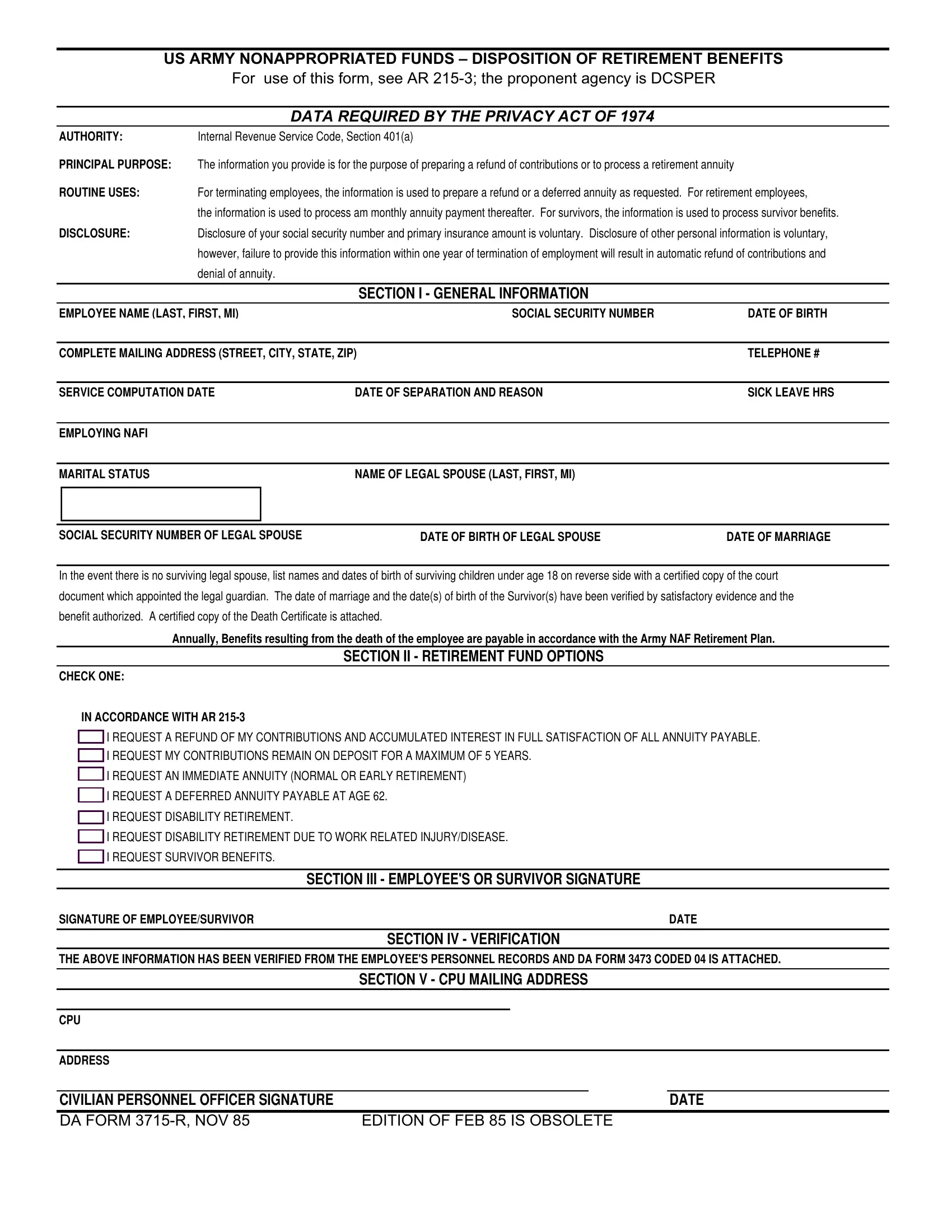 Da Form 3715 R ≡ Fill Out Printable PDF Forms Online