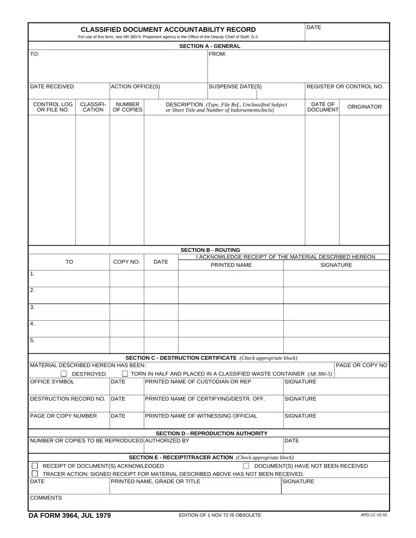 Da Form 3964 first page preview