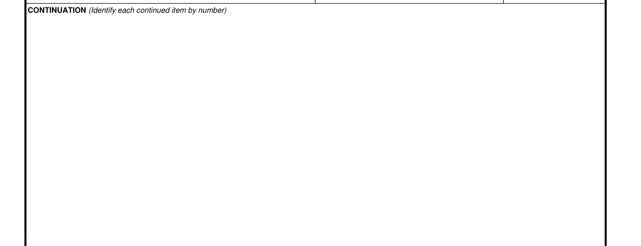 DA Form 4707 example filled out, continuation