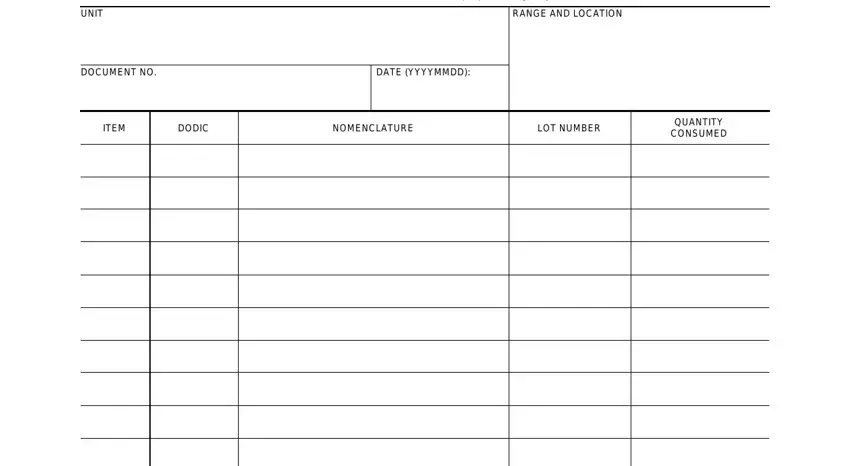 filling out consumption report army part 1