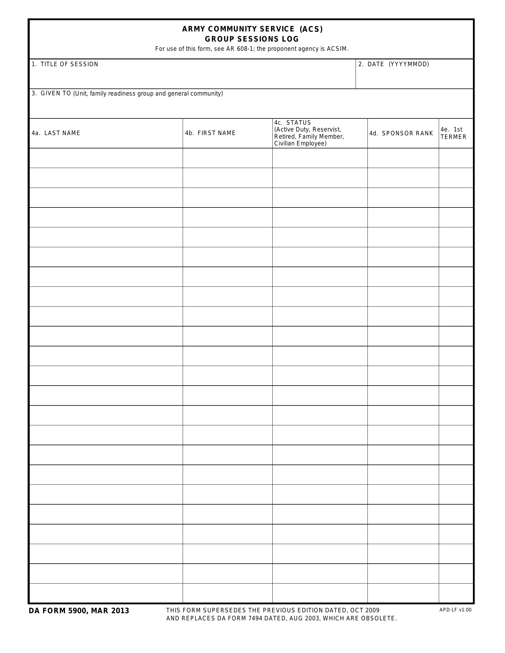 Da Form 5900 ≡ Fill Out Printable PDF Forms Online