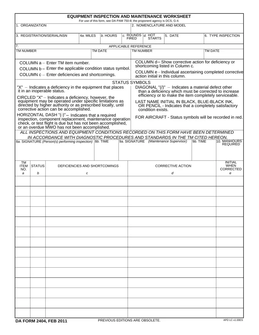 Da Form 5988 E Printable first page preview