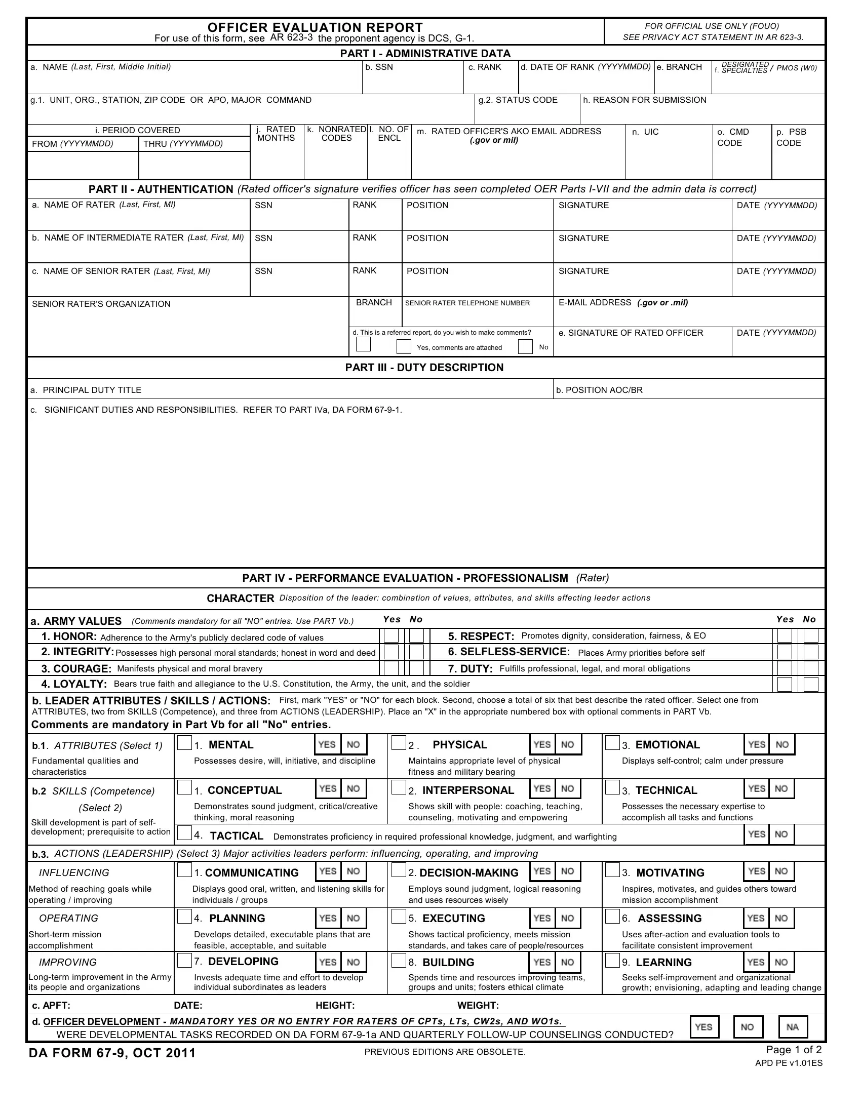 Da Form 67 9 ≡ Fill Out Printable PDF Forms Online