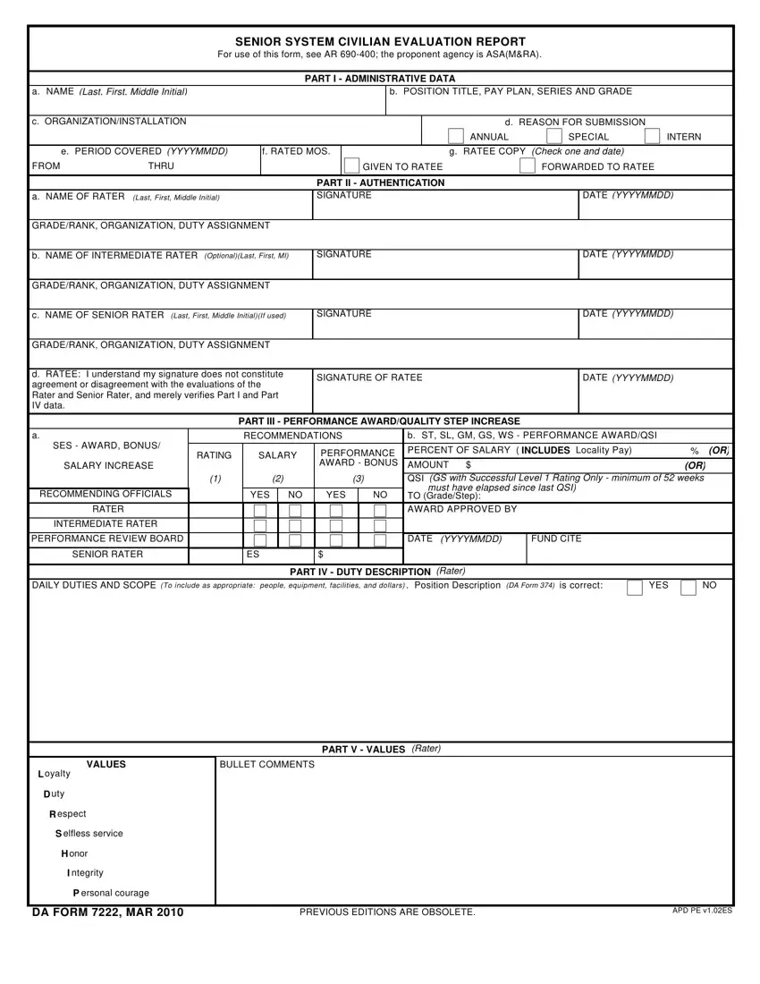 Da Form 7222 1 Fillable ≡ Fill Out Printable PDF Forms Online