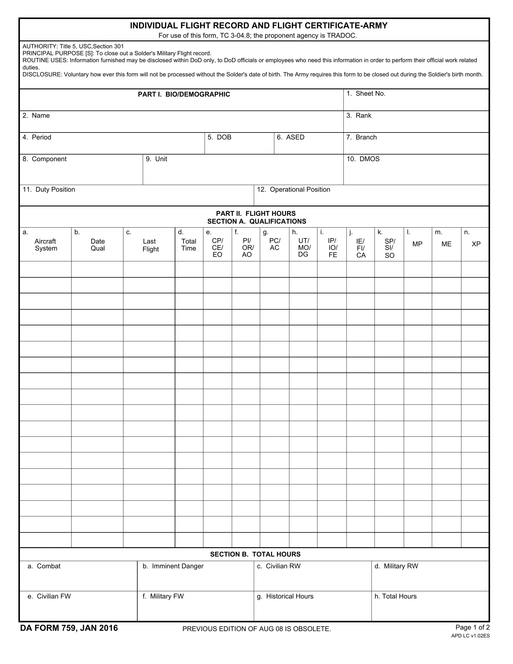 Da Form 759 ≡ Fill Out Printable PDF Forms Online