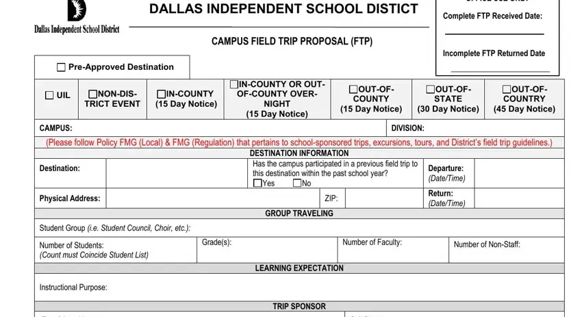 part 1 to filling out DISTICT