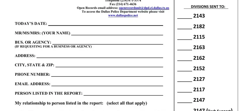 stage 1 to filling out how to file a police report online dallas