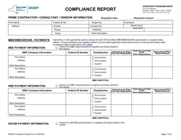 Dasny Compliance Report Form Preview