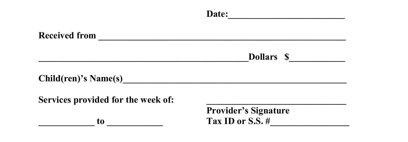 daycare receipt template fill out printable pdf forms online