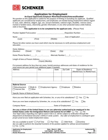 Db Schenker Application Form Preview
