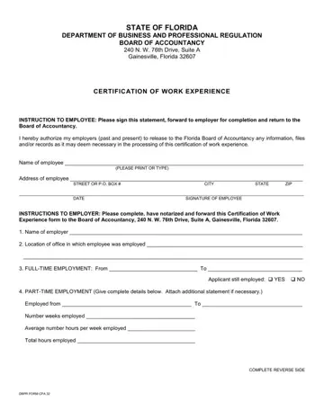 Dbpr Form Cpa 32 Preview