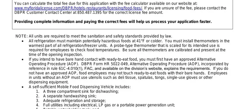 Entering details in dbpr hr 7031 form part 3