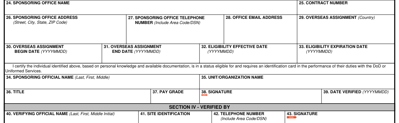 DD Form 1172-2 example filled out, section III - Authorized By