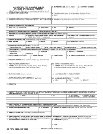 Dd 1299 Form Preview