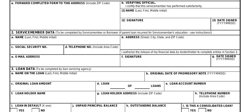 step 2 to filling out dd 2475 loan repayment program
