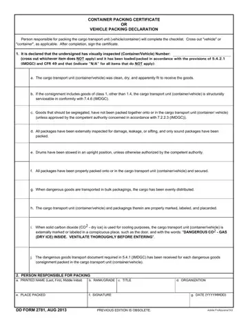 DD 2781 Form Preview