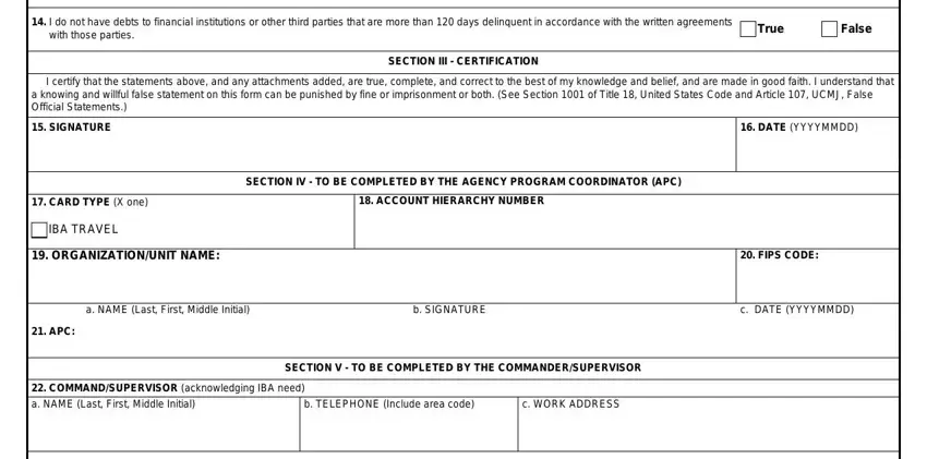 Filling in dd2883 form form stage 2