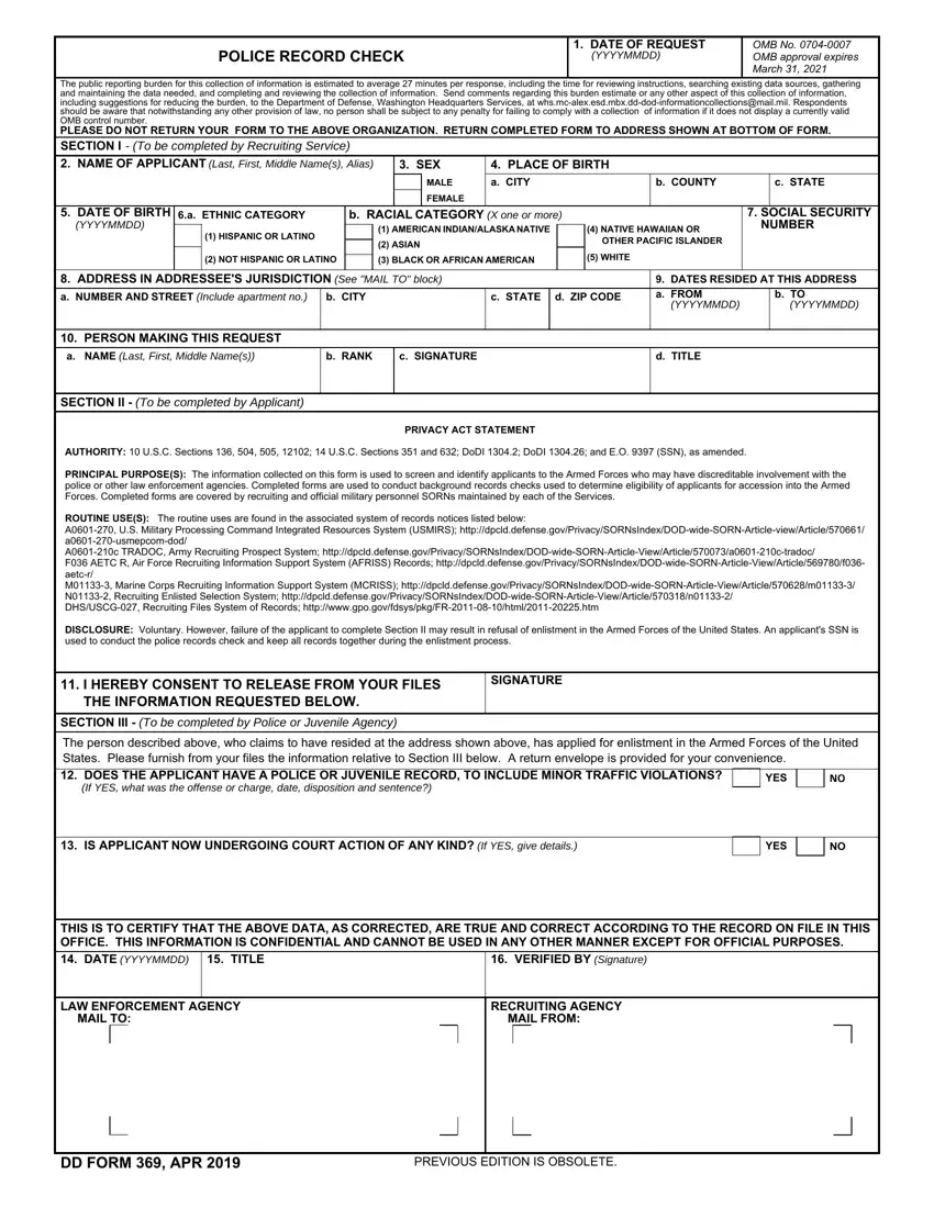 Dd 369 Form first page preview
