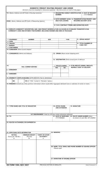 Dd Form 1085 Preview
