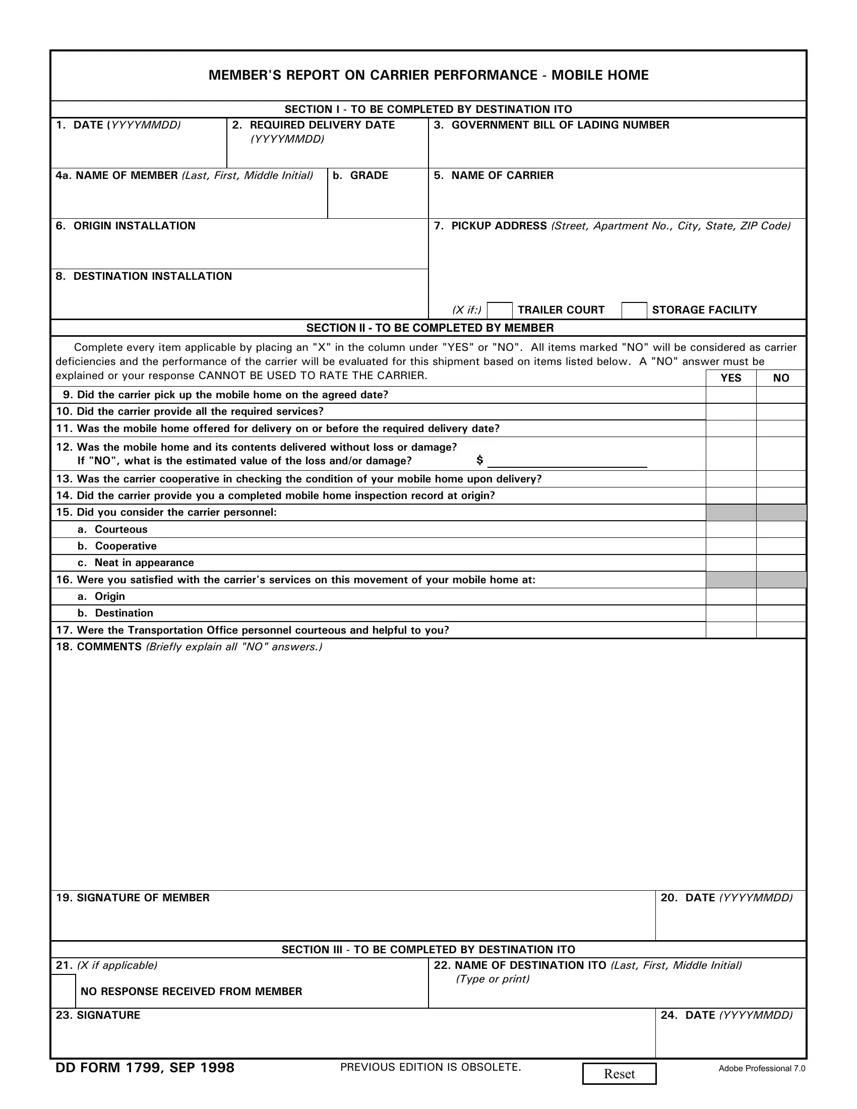 Dd Form 1799 Fill Out Printable PDF Forms Online