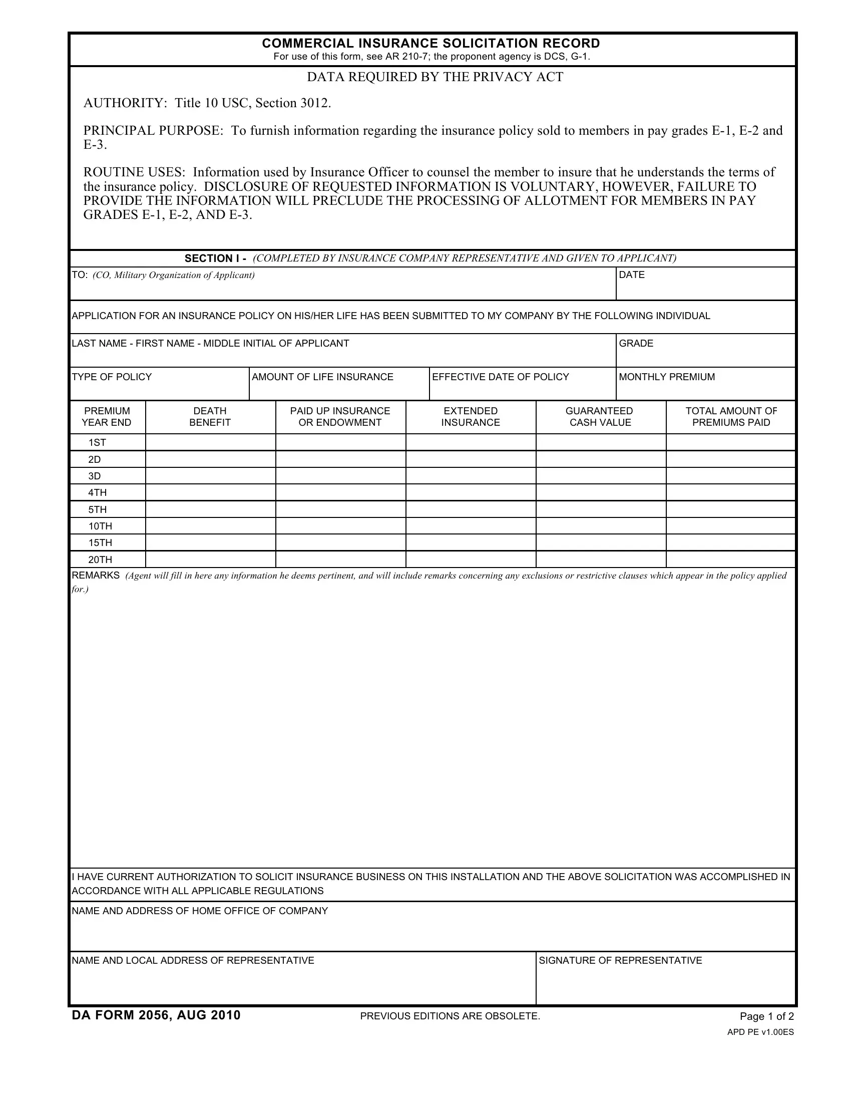 Dd Form 2056 ≡ Fill Out Printable PDF Forms Online
