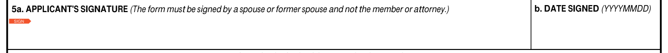 DD Form 2293 example filled out, signature and date