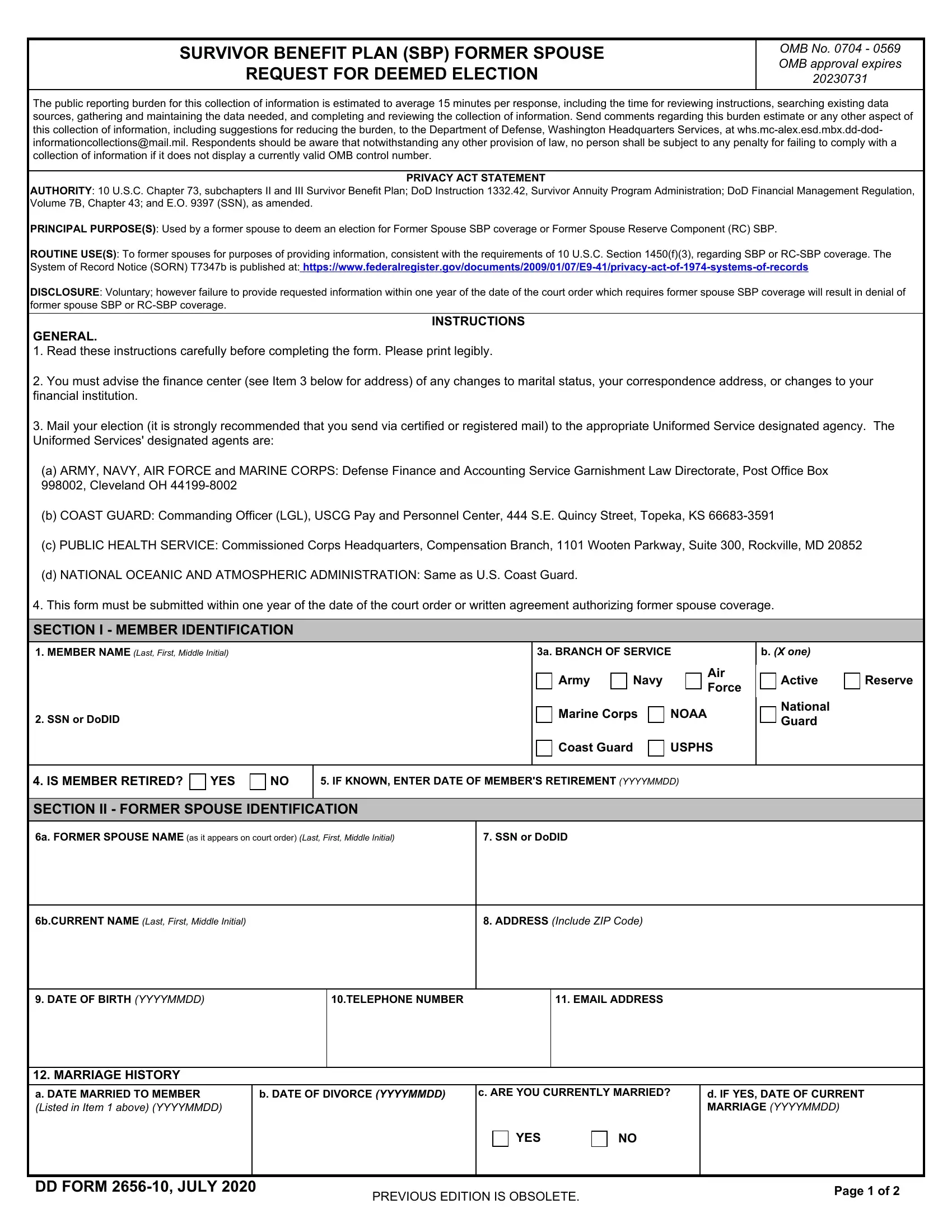 Dd Form 2656 10 ≡ Fill Out Printable Pdf Forms Online