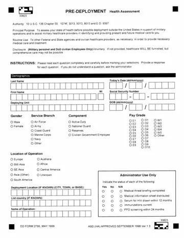Dd Form 2795 Preview