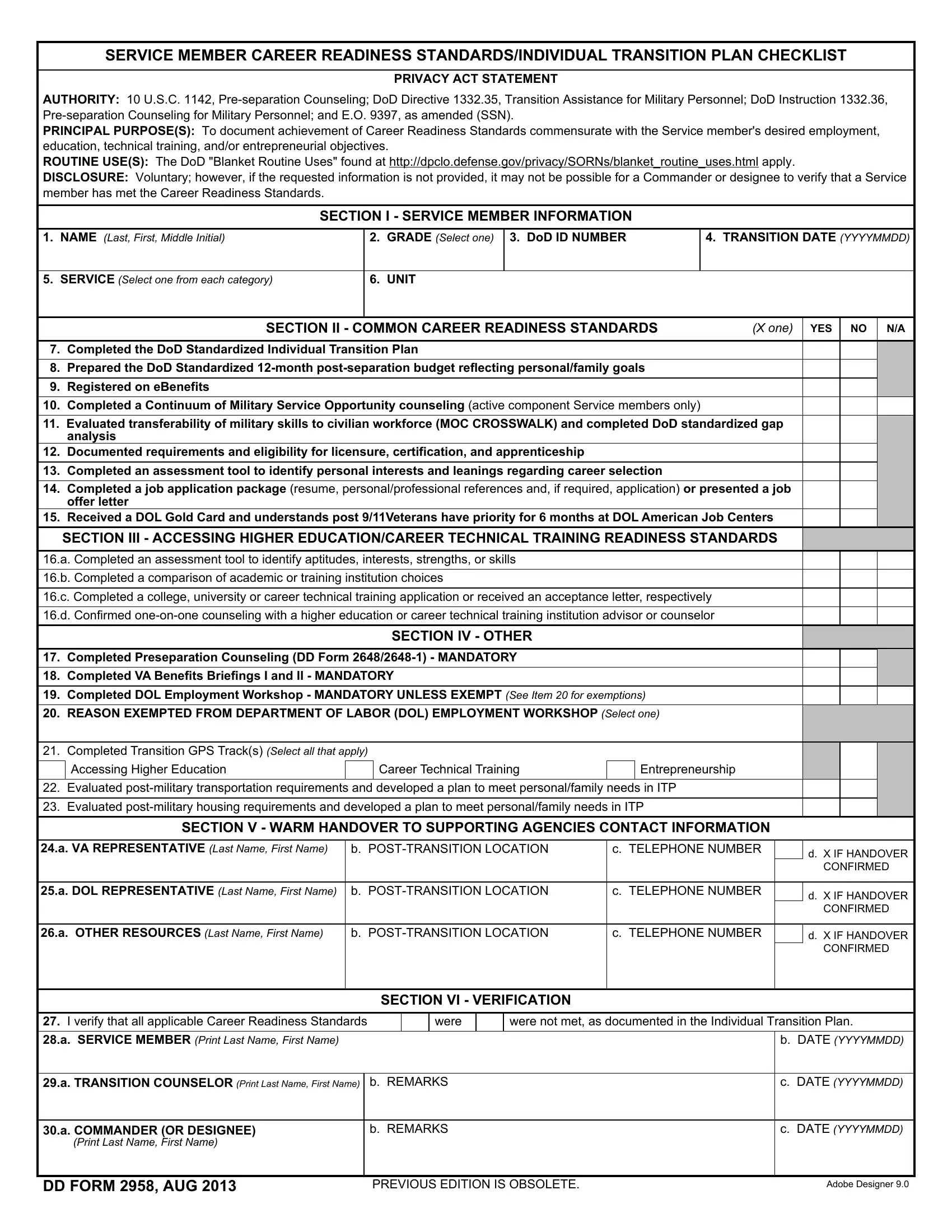 Miscellaneous PDF Forms Fillable And Printable
