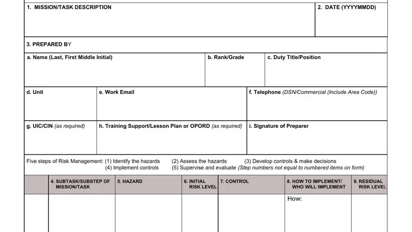 filling out army pubs step 1