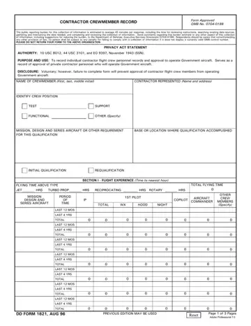 Dd1821 Form Preview