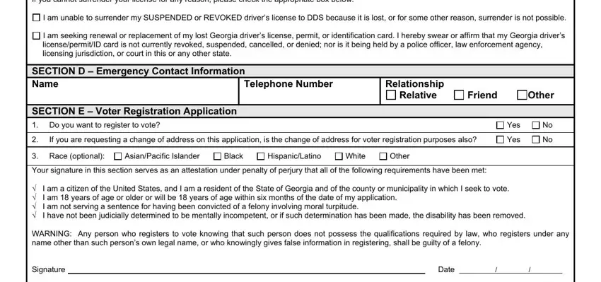 part 5 to filling out georgia drivers permit application form