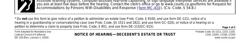 stage 3 to finishing notice of hearing sample california