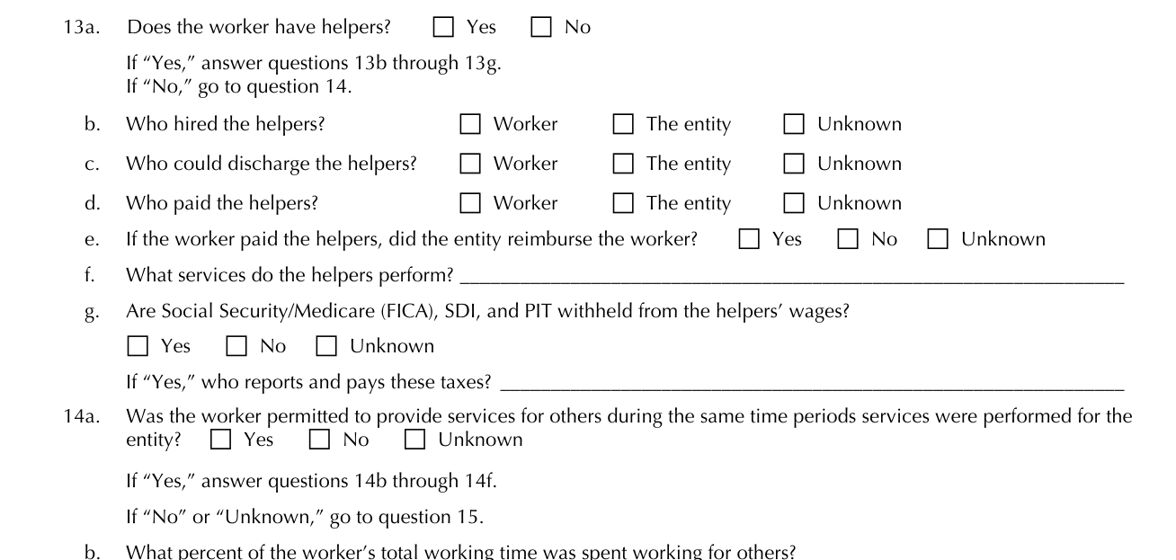 Form DE 1870 example filled out, helpers and services for others