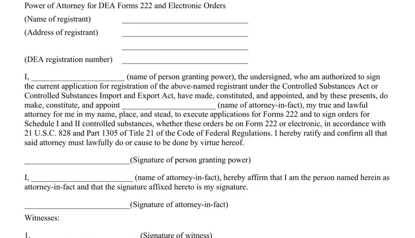 dea power of attorney empty spaces to consider