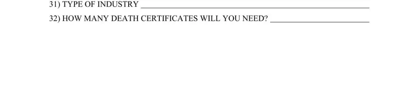 step 4 to filling out burial certificate sample