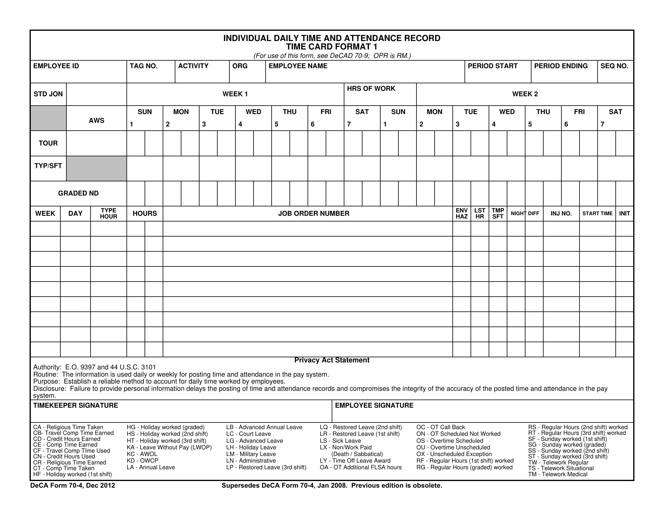 Deca Form 70 4 Fill Out Printable PDF Forms Online
