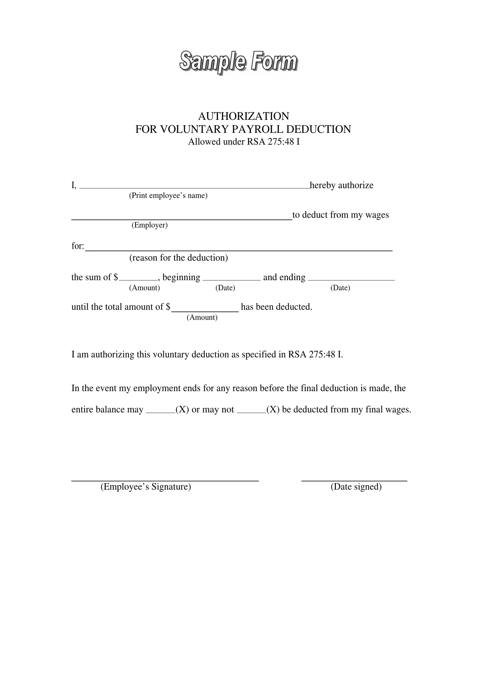 Deduct Authorization Form Fill Out Printable PDF Forms Online