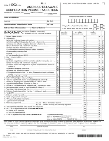 Delaware Form 1100X Preview