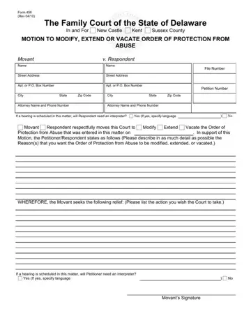 Delaware Form 456 Preview
