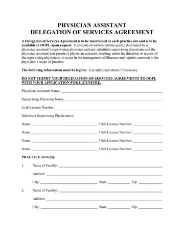 Delegation Of Service Agreement Form Preview