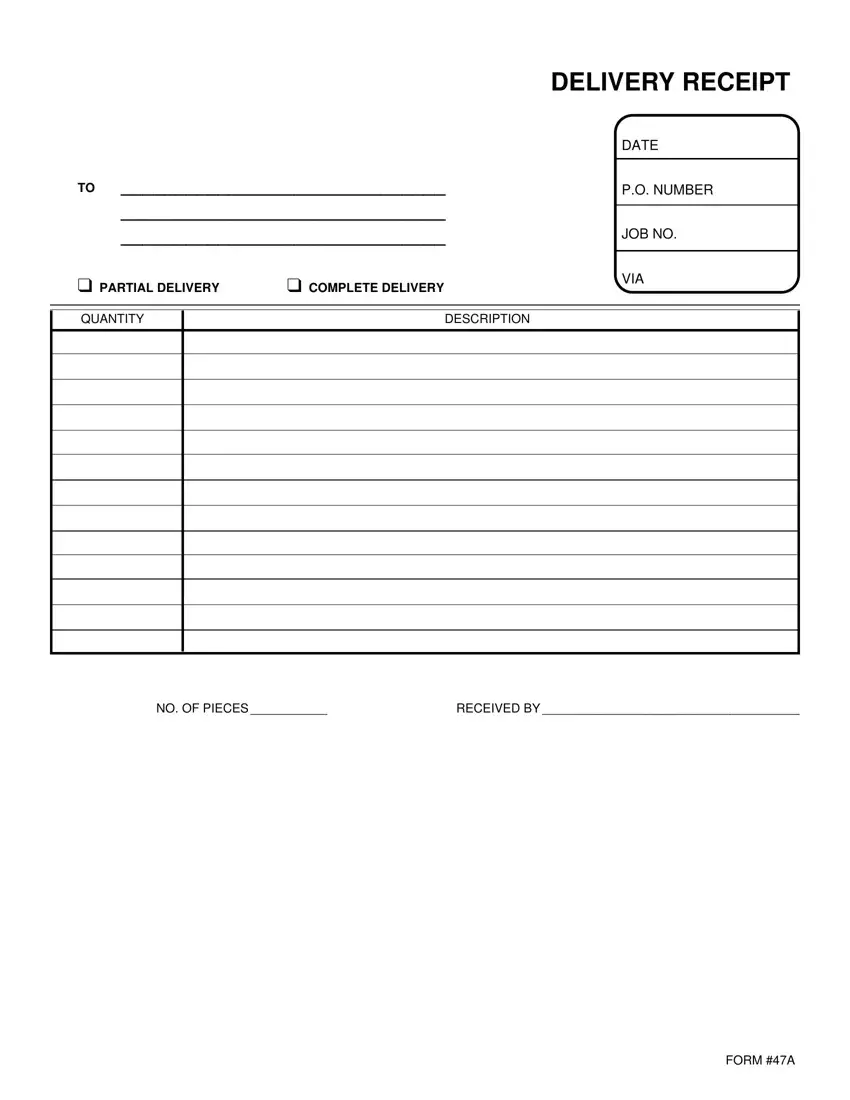 sample receipt form