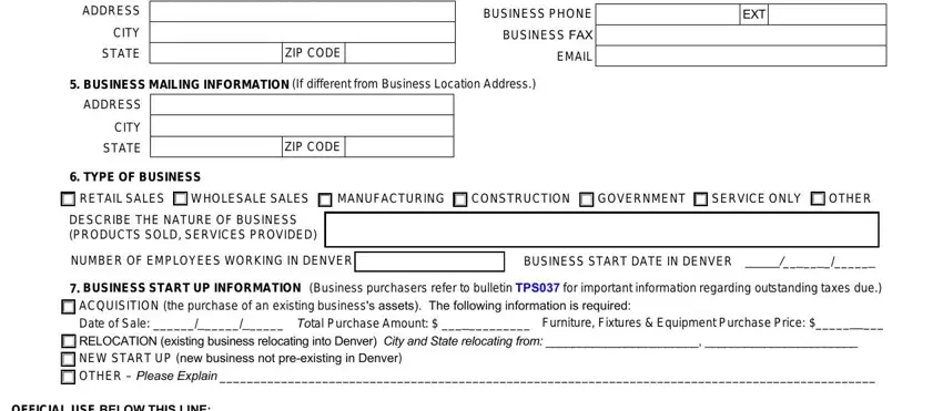 stage 2 to completing city of denver sales tax online