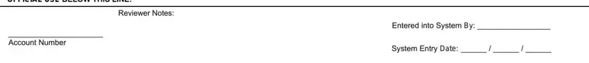 city of denver sales tax online FFICIAL USE BELOW THIS LINE, Reviewer Notes, ccount Number, Entered into System By, and System Entry Date fields to complete