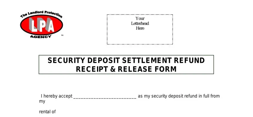 part 1 to completing landlord security deposit release form